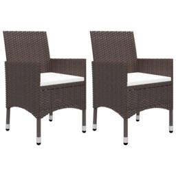 Berkfield Home 3 Piece Garden Dining Set Poly Rattan & Tempered Glass Brown - thumbnail 1