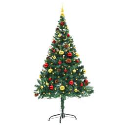 Berkfield Home Stylish Artificial Pre-lit Christmas Tree with Baubles Green 150 cm