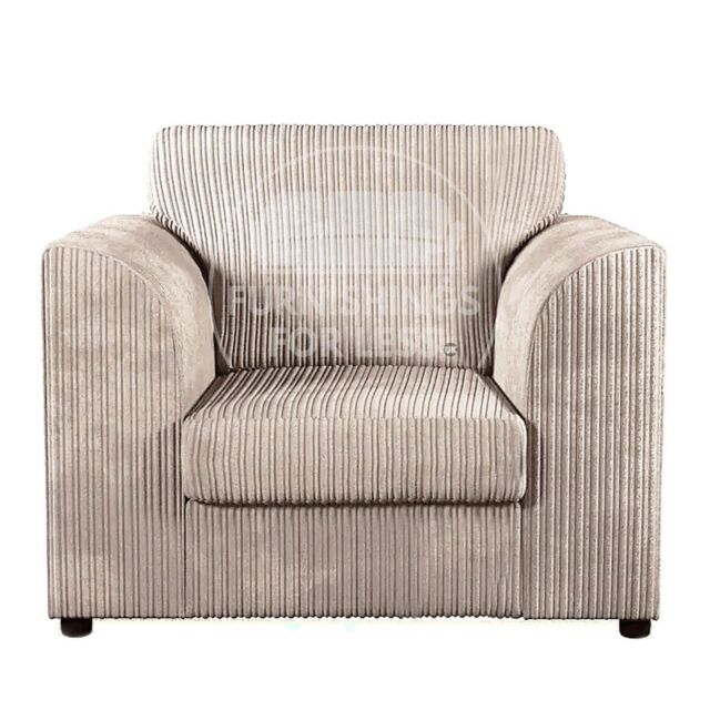 Furnishings For Less UK Luxor Jumbo Cord Fabric Armchair in Cream - image 1