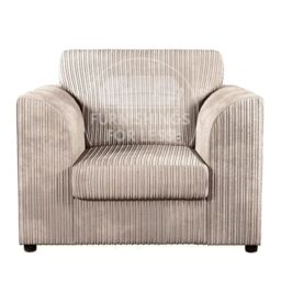 Furnishings For Less UK Luxor Jumbo Cord Fabric Armchair in Cream - thumbnail 1