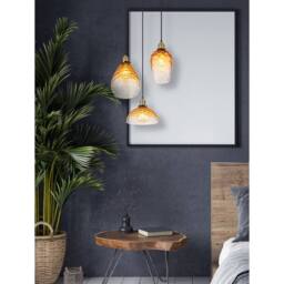 Netlighting Salvy Cluster Pendant Matt Black Amber Glass Shade 3x E27 - thumbnail 5