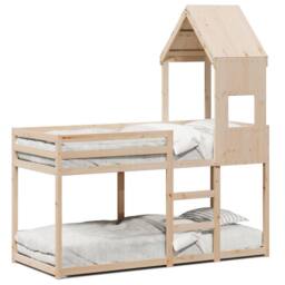 Berkfield Home Bunk Bed without Mattress 90x190 cm Single Solid Wood Pine in Brown - thumbnail 2