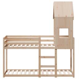 Berkfield Home Bunk Bed without Mattress 90x190 cm Single Solid Wood Pine in Brown - thumbnail 4