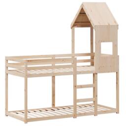 Berkfield Home Bunk Bed without Mattress 90x190 cm Single Solid Wood Pine in Brown - thumbnail 3