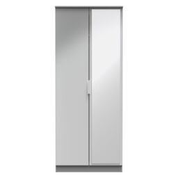 Ready Assembled 2 U Dover 2 Door Mirrored Robe (Ready Assembled) in Dark Grey - thumbnail 1