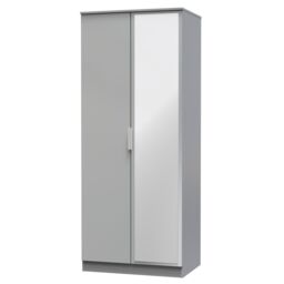 Ready Assembled 2 U Dover 2 Door Mirrored Robe (Ready Assembled) in Dark Grey - thumbnail 3