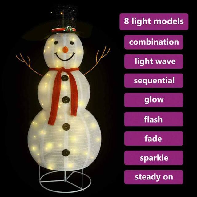 Berkfield Home Fabric Decorative Christmas Snowman Figure LED Luxury Fabric 180cm - image 1