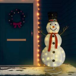 Berkfield Home Fabric Decorative Christmas Snowman Figure LED Luxury Fabric 180cm - thumbnail 2