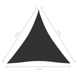 Berkfield Home Sunshade Sail Oxford Fabric Triangular 4x4x4 m Anthracite in Black - thumbnail 6