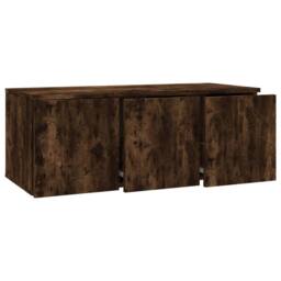 Berkfield Home TV Cabinet Smoked Oak 80x34x30 cm Engineered Wood in Brown - Size: 80 x 34 x 30 cm - thumbnail 6