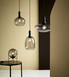 Nordlux Modern Indoor Pendant Light Black Glass E27 Hand Blown - Mains Powered, IP20 - thumbnail 5