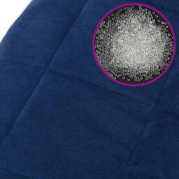 Berkfield Home Weighted Blanket Blue 138x200 cm Single 6 kg Fabric in Dark Navy - thumbnail 6