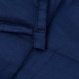 Berkfield Home Weighted Blanket Blue 138x200 cm Single 6 kg Fabric in Dark Navy - thumbnail 5