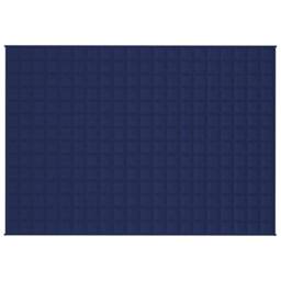 Berkfield Home Weighted Blanket Blue 138x200 cm Single 6 kg Fabric in Dark Navy - thumbnail 1