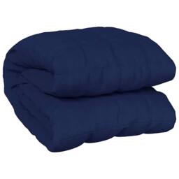 Berkfield Home Weighted Blanket Blue 138x200 cm Single 6 kg Fabric in Dark Navy - thumbnail 3