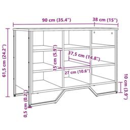 Berkfield Home Shoe Cabinet Grey Sonoma 90x38x61.5 cm Engineered Wood - thumbnail 9