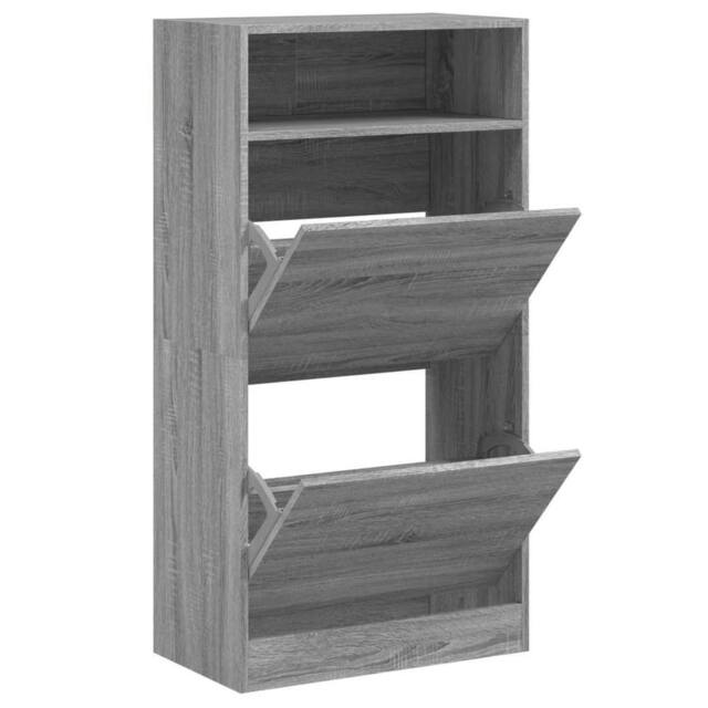 Berkfield Home Shoe Cabinet Grey Sonoma 60x34x116 Engineered Wood - image 1