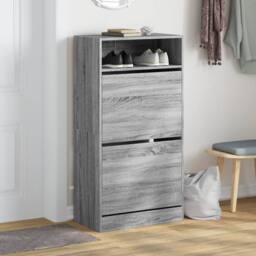 Berkfield Home Shoe Cabinet Grey Sonoma 60x34x116 Engineered Wood - thumbnail 3