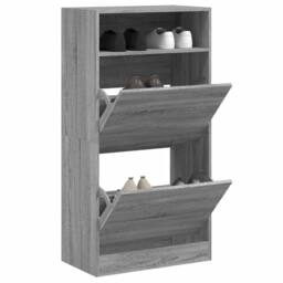Berkfield Home Shoe Cabinet Grey Sonoma 60x34x116 Engineered Wood - thumbnail 2