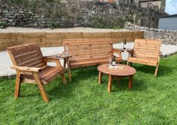 Charles Taylor Trading Large Five Seat Mutli Set With Round Coffee in Brown - thumbnail 2