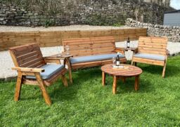 Charles Taylor Trading Large Five Seat Mutli Set With Round Coffee in Brown - thumbnail 4