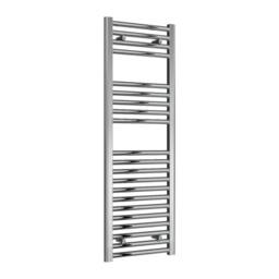 Bathroom Kingdom Diva Chrome Straight Heated Towel Rail 1200x400 in Silver