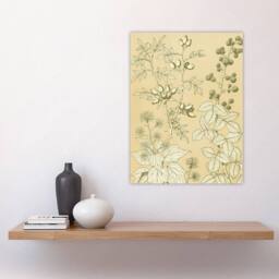 "Artery8 Wild Rose Ivy Blackberry Botanical Jones Vintage Wall Art Print Poster in Beige - Size: W12"" x H16""" - thumbnail 4