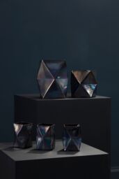 Orsina Rambia Large Oil Slick Glass Candle Holder - thumbnail 3