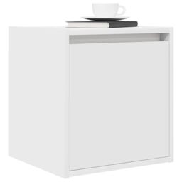 Berkfield Home Wall-Mounted Bedside Cabinet White 38x34x40 cm - Size: 38 x 34 x 40 cm - thumbnail 4