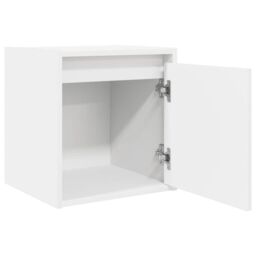 Berkfield Home Wall-Mounted Bedside Cabinet White 38x34x40 cm - Size: 38 x 34 x 40 cm - thumbnail 5
