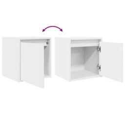 Berkfield Home Wall-Mounted Bedside Cabinet White 38x34x40 cm - Size: 38 x 34 x 40 cm - thumbnail 9