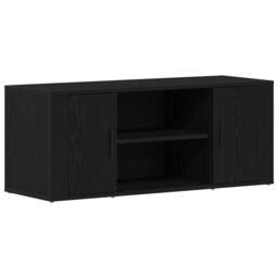 Berkfield Home TV Cabinet Black Oak 100x35x40 cm Engineered Wood - Size: 100 x 35 x 40 cm - thumbnail 2