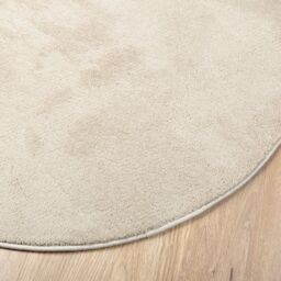 Berkfield Home Rugs Beige Polyester 140 x 200 cm Non-slip Area Rugs Oval - Size: Medium - thumbnail 7