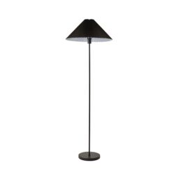 ValueLights Akira Pleated Shade Slim Floor Lamp with LED Bulb in Black - thumbnail 5