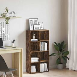 Berkfield Home Classic Book Cabinet/Sideboard Smoked Oak 66x30x130 cm Engineered Wood in Brown - Size: 66 x 30 x 130 cm - thumbnail 2