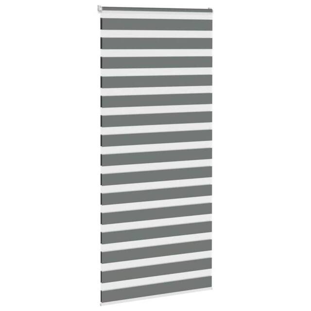 Berkfield Home Elegant Zebra Blind Dark Grey 105x200 cm Fabric Width 100.9 cm Po - image 1