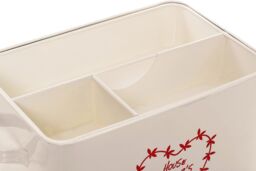 Orsina Distinctive Housekeeper Box, Cream Storage Box With Red Accent, Cleaner Box For Bathroom Cleaning Products - thumbnail 5