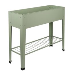 Harbour Housewares Elevated Raised Garden Bed with Legs & Storage Shelf in Green - thumbnail 1