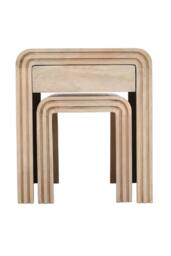 IH Design Baffins Mango Wooden Nest of 2 Tables with Drawer in Light Brown - thumbnail 2