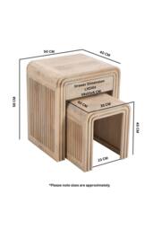 IH Design Baffins Mango Wooden Nest of 2 Tables with Drawer in Light Brown - thumbnail 6