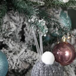 Samuel Alexander 16cm Grey Gonk with Bobble Hat Hanging Christmas Pendant Decoration - thumbnail 5