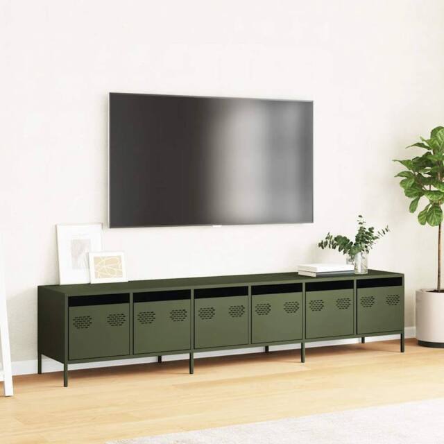 Berkfield Home TV Cabinet Olive Green 202x39x43.5 cm Cold-rolled Steel - image 1
