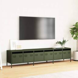 Berkfield Home TV Cabinet Olive Green 202x39x43.5 cm Cold-rolled Steel