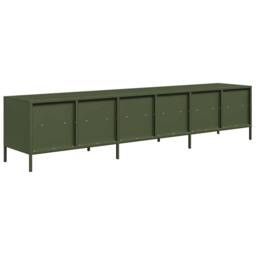 Berkfield Home TV Cabinet Olive Green 202x39x43.5 cm Cold-rolled Steel - thumbnail 7