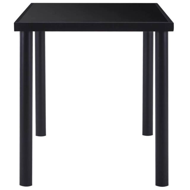 Berkfield Home Modern Dining Table Black 140x70x75 cm Tempered Glass - Size: 140 x 70 x 75 cm - image 1