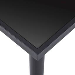 Berkfield Home Modern Dining Table Black 140x70x75 cm Tempered Glass - Size: 140 x 70 x 75 cm - thumbnail 4
