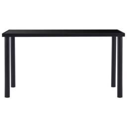 Berkfield Home Modern Dining Table Black 140x70x75 cm Tempered Glass - Size: 140 x 70 x 75 cm - thumbnail 3