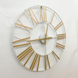 Minster Wall Clock - L2 x W60 x H60 cm - White/Brown in White - Size: 1 Pack