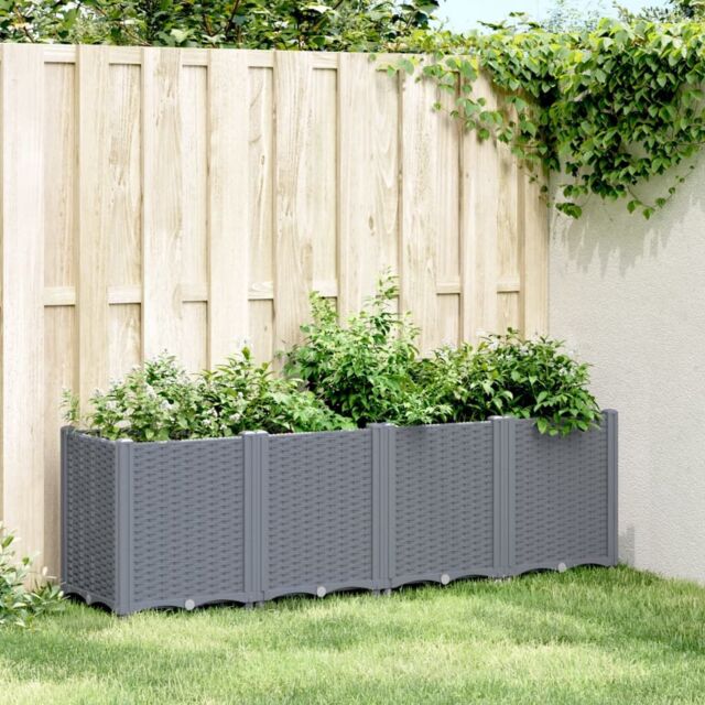 Berkfield Home Garden Planter Blue Grey 160x40x53 cm PP - Size: 160 x 40 x 53 cm - image 1