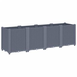 Berkfield Home Garden Planter Blue Grey 160x40x53 cm PP - Size: 160 x 40 x 53 cm - thumbnail 2